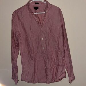 Jcrew  pink striped slim fit mens long sleeve shirt Sz L